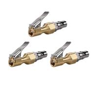 3PCS Tire Air Chucks & Inflator Nozzles Lock-on Clip Support Thread & 1/4" NPT Quick Connect for Standard Schrader Valve