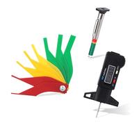 3pcs Tire Tread Depth Gauge UK Measure Tool Tyre Thread Depth Checker, Color-Coded Brake Pad Lining Gauge Digital Tire Tread Measuring Tool for Motorcycle Car Truck Bus Vans