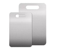 3PCS Titanium Cutting Board,Countertop Non Slip Stainless Non Stick Chopping Board,Double Sided Food Grade,Titanium Cutting Mat Chopping Boards for Meat,Vegetables (S)