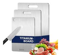 3PCS Titanium Cutting Board, S316 Stainless Steel Chopping Board, Double-Sided Food Grade Cutting Board, Dishwasher Safe Ideal for Handling Meat and Vegetables Separately