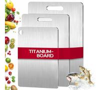 3PCS Titanium Cutting Board, S316 Stainless Steel Chopping Board, New Multifunctional Titanium Chopping Board, Double-Sided Food Grade Cutting Board Pure Titan-ium Cutting Bo-ard Food Grade