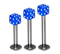 3Pcs Titanium G23 16g 5/16 8mm Labret Studs Piercing Jewelry Monroe Tragus Vertical Labret Cartilage 4mm Dice More Choices, Titanium, no gemstone