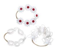 3pcs Toddler Floral Lace Headbands Headwear With High Elasticity Comfortable Wear For Birthdays And Special Occasion