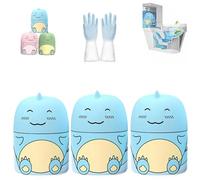 3pcs Toilet Cleaner & Toilet Deodorizer, Cute Dinosaur-Shaped Toilet Bowl Cleaner Bottle, Bathroom Toilets Tank Deodorizer Wonder & Fresheners with Ocean, Jasmine and Peach Scent (Ocean-3pcs)