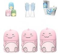 3pcs Toilet Cleaner & Toilet Deodorizer, Cute Dinosaur-Shaped Toilet Bowl Cleaner Bottle, Bathroom Toilets Tank Deodorizer Wonder & Fresheners with Ocean, Jasmine and Peach Scent (Peach-3pcs)