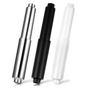 3Pcs Toilet Paper Holder Roller,Plastic Tissue Spring Holder Insert Replacement Rod for bathroom and WC,Flexible Roller Spring Loaded(White/Black/Silver)