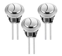 3Pcs Toilet Push Button Flush Replacement, Dual Flush Cistern Valve Toilet Button, Stainless Steel Round Head Toilets Flu-sh Button Replacement Accessories for Bathroom Toilets Water Tank Repair
