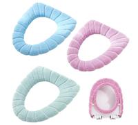 3pcs Toilet Seat Covers, Winter Warmer Toilet Covers Set, Soft Thicker Plush Material, Washable and Comfortable Toilets Cushion Seat Cover, Easy to Disassemble, Stretchable for Most Toilets