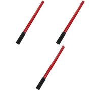 3pcs Ton Floor Jack Handle Replacement Pole Lever for Hydraulic Jack | Steel and Rubber Build, Non-slip Grip, 19mm X 16mm Opening, Red Finish