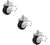 3pcs Ton Steel Jack Wheel Replacement Threaded Stem | Built-in Ball Bearing, Top Fastening Nut, Workshop Use for Vehicle Floor Jack and Dolly