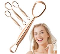 3PCS Tongue Scraper, Metal Stainless Tongue Cleaner, Tough Scraper for Mouth Cleaning, Reduce Bad Breath, Perfect for Self Care, Easy to Use and Wash, 3 Colors, 15.5×3.8 Cm