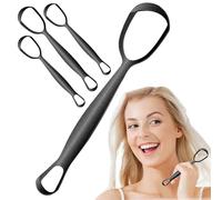 3PCS Tongue Scraper, Metal Stainless Tongue Cleaner, Tough Scraper for Mouth Cleaning, Reduce Bad Breath, Perfect for Self Care, Easy to Use and Wash, 3 Colors, 15.5×3.8 Cm
