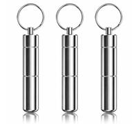 3PCS Toothpick Holder Waterproof Aluminium Alloy Toothpick, 2.8 x 0.6 Inch Reusable Toothpick Holder Travel Case, Toothpick Holders Keyring for Pocket, Mini Aluminium Toothpick Box for Toothpicks