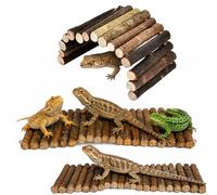3Pcs Tortoise Accessories and Bearded Dragon Accessories, Three Natural Wooden Hideouts, Secure Reptile Habitat Enhancers, Suitable for Various Pet Enclosures