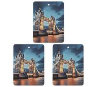 3PCS Tower Bridge in London Car Air Freshener Hanging Scented Cards Cute White Car Fresheners Long Lasting New Cars Scents for Women Men Natural Air Freshener with Lanyard Automotive Freshies