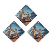 3PCS Tower Bridge in London Car Air Freshener Hanging Scented Cards Cute White Car Fresheners Long Lasting New Cars Scents for Women Men Natural Air Freshener with Lanyard Automotive Freshies