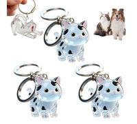 3PCS Transparent Pet Fur & Whisker Keepsake Charm, Cat Hair Memorial Keychain, Transparent Hairs Storage Memorial, Pet Lovers Memorials, Dog Shape Pets Hair Memorials Bottle (Style H)