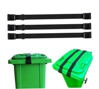 3Pcs Trash Can Lock, Double Claw Adjustable Garbage Can Lock with Elastic Strap, Outdoor Wheelie Bin Supplies for Animals, Squirrels, Dogs, Raccoons