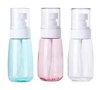3PCS Travel Spray Bottle Set, Fine Mist Mini Spray Bottle for Skincare & Perfume and Toiletries (Transparent, Clear Blue & Clear Red)