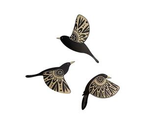 3PCS Tree Bird Hanging Simple Black Flying Bird Wall Decor Indoor Outdoor Wall Decor Handmade Unique Jewelry