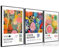 3Pcs Trendy Canvas Wall Art Funny Colorful Abstract Japanese Botanical Wall Decor Pictures Matisse Posters Prints for Bathroom Kitchen Gallery Living Room Bedroom Decorations Unframed-
