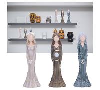 3PCS Triple Goddess Statue Triple Moon Goddess Statue Maiden Mother Crone Figurine Handmade Resin Art Ornaments Trilogy Of Feminist Figure Sculpture