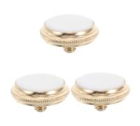 3pcs Trumpet Valve Button Caps Metal Replacement Key Parts | Shell Inlay Finish, Gold-plated White Shell Detail, Lightweight Set for Brass Instruments
