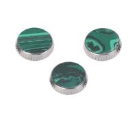 3PCS Trumpet Valve Buttons Finger Button Caps Replacement for Most Trumpet Finger Buttons Metal Valve Parts with Embedded Green Color Musical Instruments Accessories (C309 Chrome)