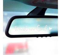3pcs Trust in God Rearview Mirror Decal, Car Mirror Stickers Trust in God Sticker Rear View Mirror Sticker (White)