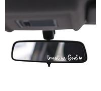 3PCS Trust in God Rearview Mirror Decal, Vinyl Car Decal, Car Rear View Mirror Sticker for Motorcycles, Cars, Trucks, SUVs, Vanity Mirrors, Religious Auto Accessory for Faith & Inspiration (White)
