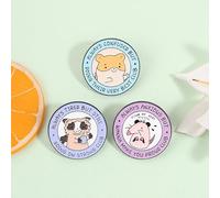 3Pcs Trying My Best Animal Enamel Pin Set Raccoon Hamster Quote Lapel Pins Mental Health Humor Brooches for Bags Jackets Gift for Anxious & Hardworking People
