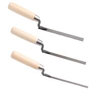 3pcs Tuck Pointer Trowel Set with Wood Handle, 1/4" 3/8" 1/2" Sizes Mortar Repair and Masonry Tools for Tuck Pointing Brick Joint Filling and Grouting Work