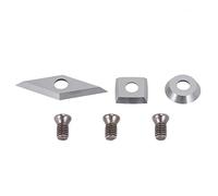 3Pcs Tungsten Carbide Cutting Pads for Wood Lathe Turning Tools (Includes 11mm Square with Radius, 12mm Lathe 28X10mm with Tip)