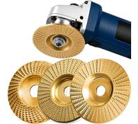 3Pcs Tungsten Carbide Wood Carving Disc Set - 4" Angle Grinder Shaping Wheel, Flat/Arc/Bevel Grinding Wheel for Woodworking DIY (3Pcs)