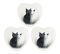 3PCS Two Cats Hugging Car Air Freshener Hanging Scented Cards Cute Black Car Fresheners Long Lasting New Cars Scents for Women Men Natural Air Freshener with Lanyard Automotive Freshies