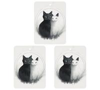 3PCS Two Cats Hugging Car Air Freshener Hanging Scented Cards Cute Gray Car Fresheners Long Lasting New Cars Scents for Women Men Natural Air Freshener with Lanyard Automotive Freshies
