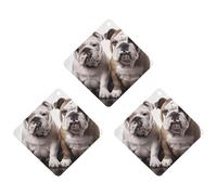 3PCS Two Cute Bulldog Dogs Car Air Freshener Hanging Scented Cards Cute Black Car Fresheners Long Lasting New Cars Scents for Women Men Natural Air Freshener with Lanyard Automotive Fresh