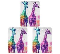 3PCS Two Giraffes Car Air Freshener Hanging Scented Cards Cute Black Car Fresheners Long Lasting New Cars Scents for Women Men Natural Air Freshener with Lanyard Automotive Freshies