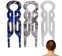 3pcs U-Shaped Hair Grips & French Hair Pins - Magic Flat Clips Acetate Sticks for Women Buns, Curls Styling Accessories (#4)