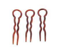 3PCS U Shaped Hair Pins Plastic Wavy Crink Chignon Updo Bun Sticks French Sleek Braid Styling Clip Hair Accessories For Women (A, One Size)
