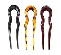 3Pcs U-Shaped Hairpin Acetate Hair Fork Styling Leopard Print Hair Accessories for Women