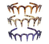3Pcs U-shaped Headband Non-slip Plastic Hair Bands Tooth Wave Headwear Tight Headband Ladies Men Hair Accessories