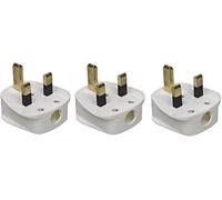 3pcs UK 3 Pin Plug, Fused Plug, 3 Pin Plug Uk With Cord Grip Rewireable 13 Amp Plugs UK White Plugs Uk Heavy Duty Electrical Plug UK 13 A Fused Main Plugs For Home, Office Electrical Appliances