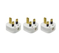 3pcs UK 3 Pin Plug, Fused Plug, 3 Pin Plug Uk With Cord Grip Rewireable 13 Amp Plugs UK White Plugs Uk Heavy Duty Electrical Plug UK 13 A Fused Main Plugs For Home, Office Electrical Appliances