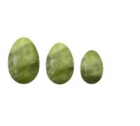 3Pcs Undrilled Yoni Egg Set Natural Jade Massage Egg Women Pelvic Kegel Exerciser Jade Massager,1