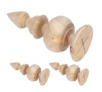 3pcs Unfinished Wooden Post Finials for Home Decor DIY Projects 6x2.3 | Wood Craft Caps, Replacement for Revamp, Easy Installation, Visual Enhancement, Garden Flag Poles