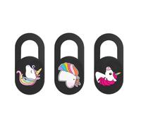 3pcs Unicorn Camera Privacy Slider ABS Ultra Thin for Laptops Monitors | Cartoon Style, Movable Slide with Large Hole, Extra Mini Size and Curved Edges for Online Classes