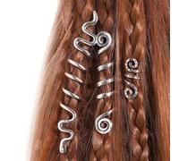3pcs Unique Dread Styles Hair Rings Adjustable Stylish Silver Hair Accessories for Parties and Weddings