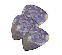 3Pcs Unique Folk Acoustic Guitar Pick Creative Colorful Starry Guitar Pick Replacement Thin And Heavy Pick Thin And Heavy Pick For Bass Acoustic Guitar