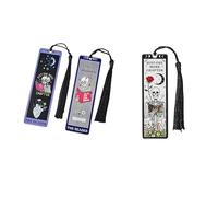 3Pcs Unique Skull Reader Bookmark - Metal Bookmark with Black Tassel, Star and Rose Pattern, Engraved “The Reader” for Dark Gothic Lovers, Women Readers Fantasy Gift Gothic Gift (3PCS D)
